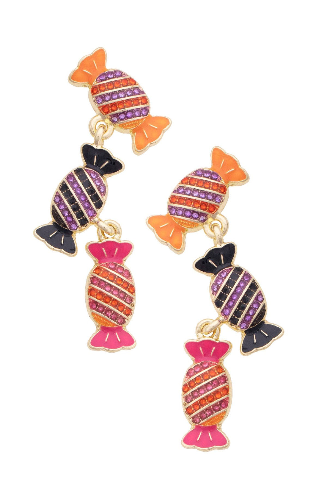 Rhinestone Linked Candy Earrings