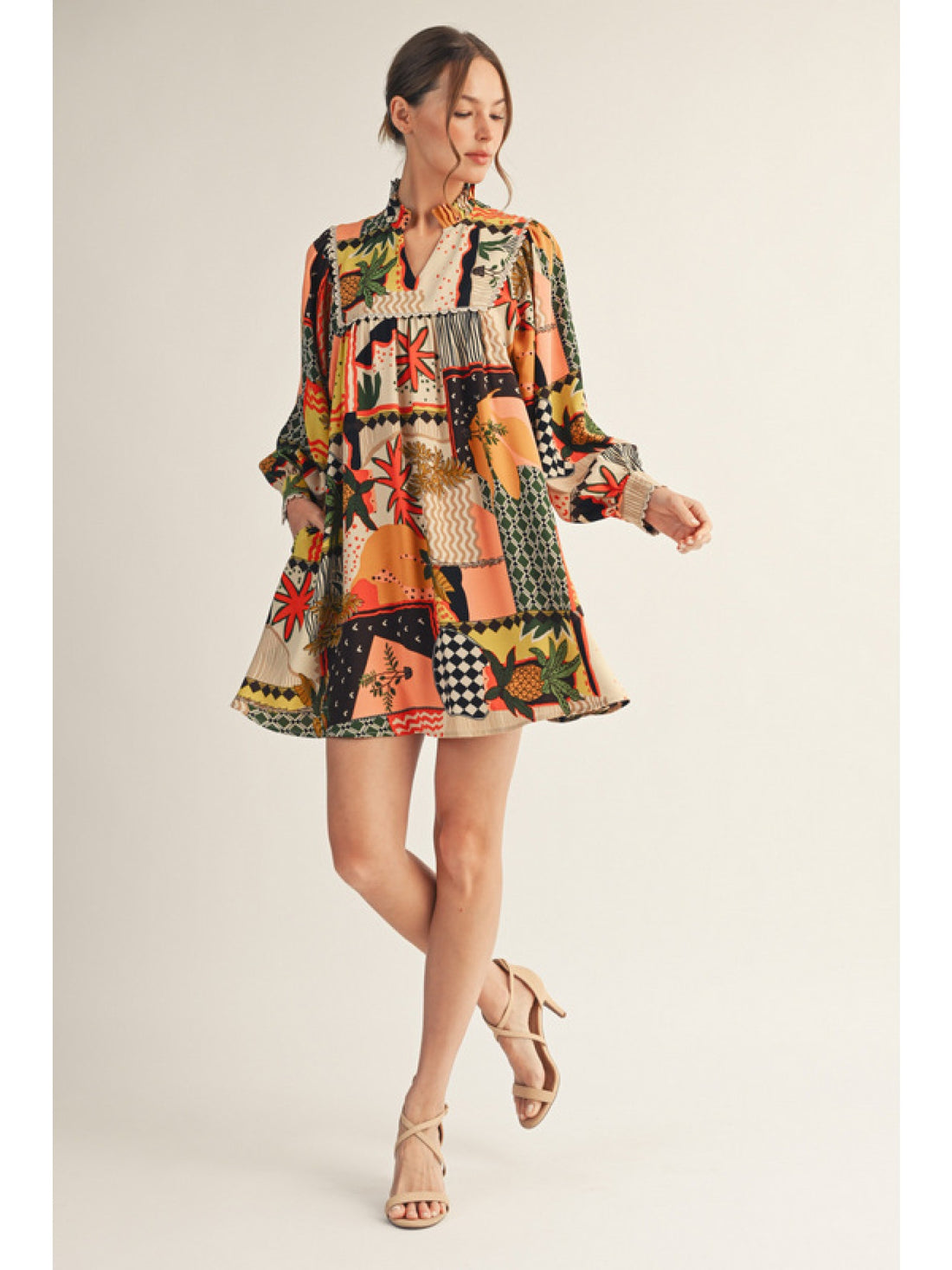 Flower Print Baby Doll Dress