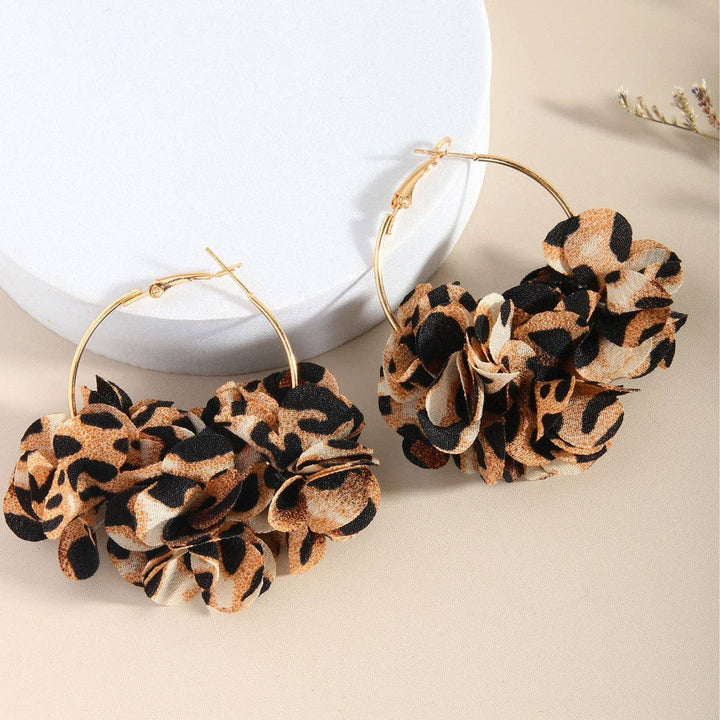 Leopard Petal Dangle Earrings
