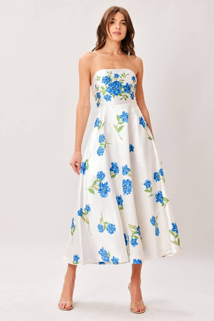 Floral Midi  Strapless