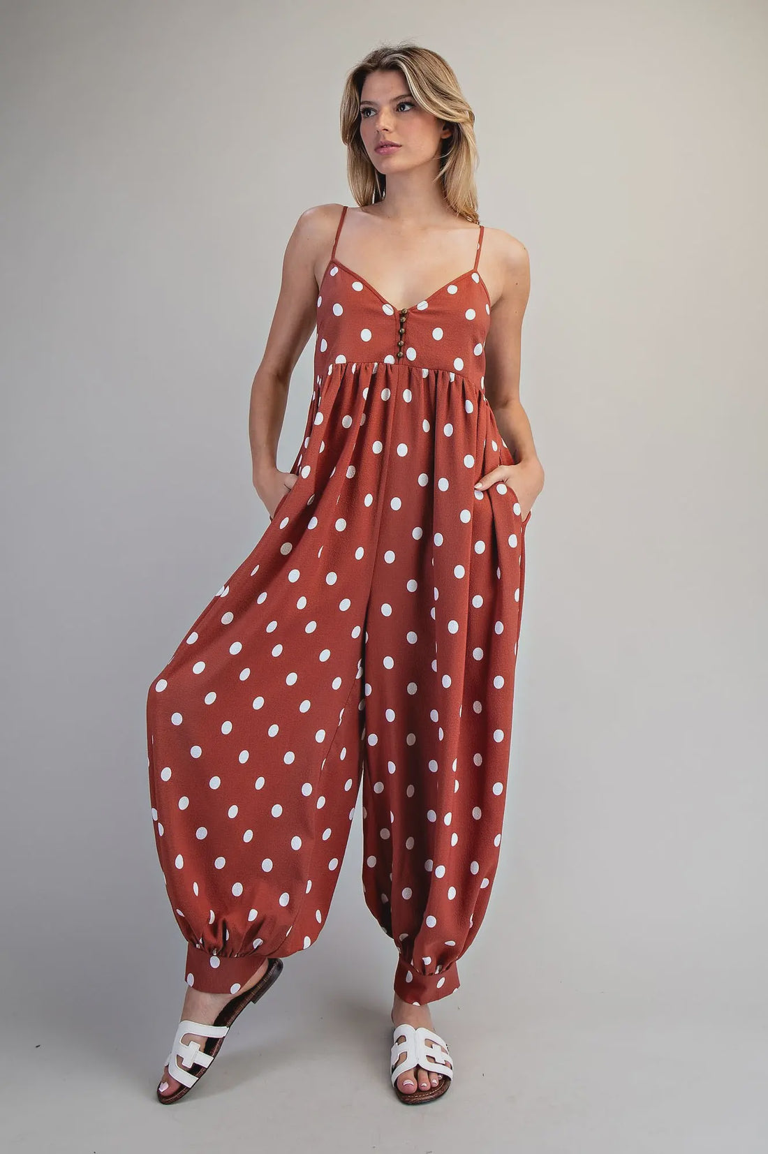 Harem Jumpsuit - Polka Dots