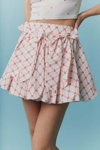 Poplin Bubble Hem Skirt