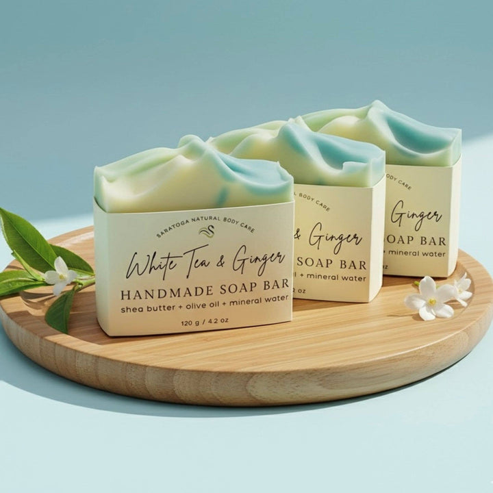White Tea Ginger Handmade Soap Bar VEGAN