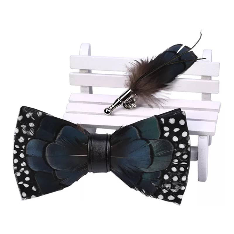 Handmade FeatherBowtie Polka Dots