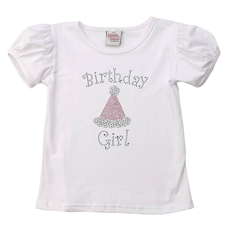 Studded Birthday Girl puff sleeve tee