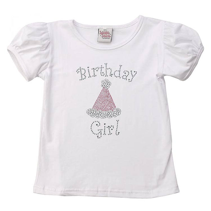 Studded Birthday Girl puff sleeve tee