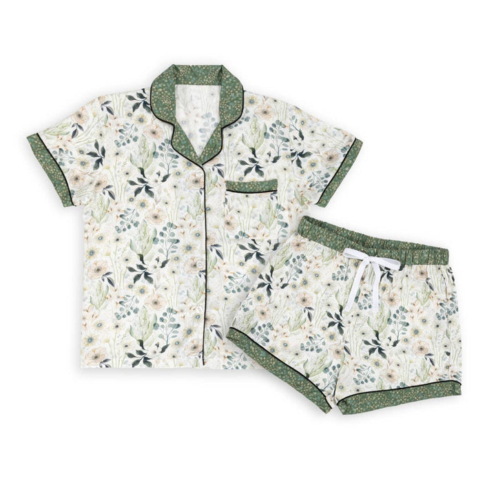 SS Green Floral Pajama Set