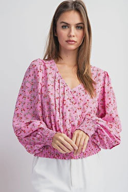 V-Neck Floral Blouse