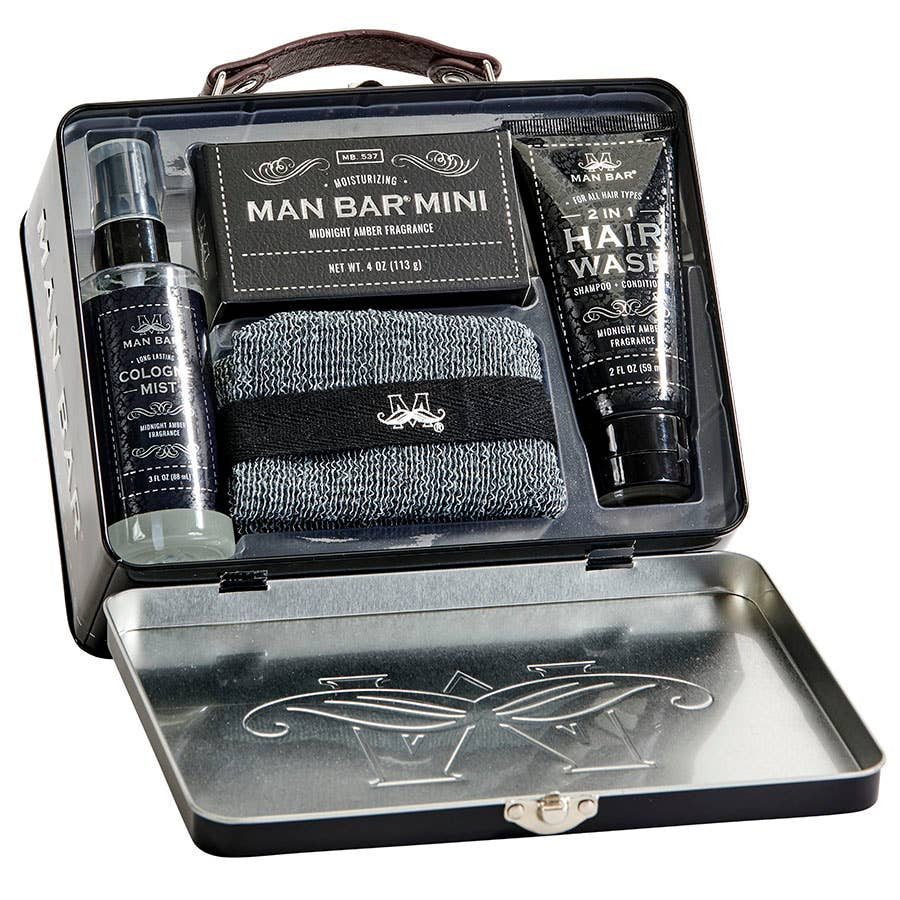 MAN BAR TRAVEL KIT MIDNIGHT AMBER