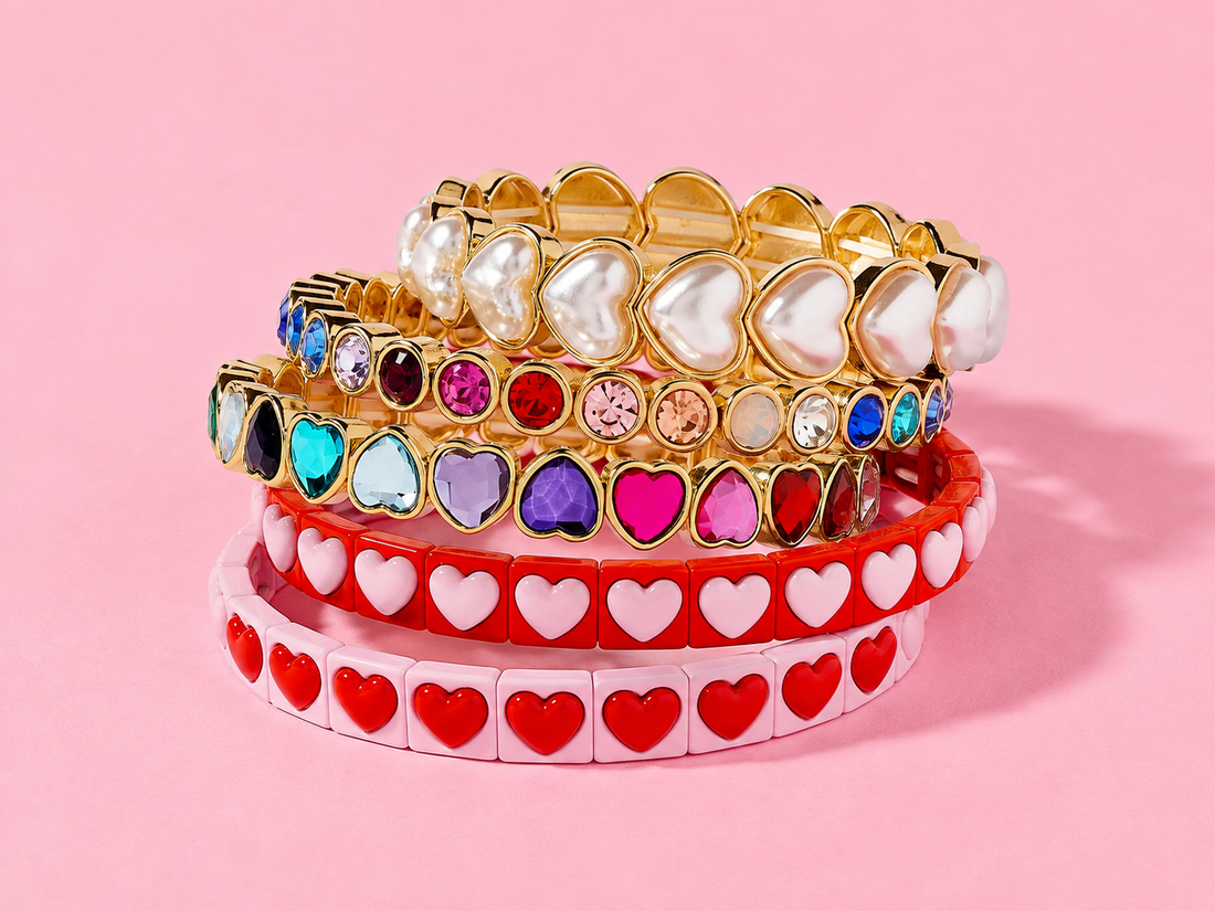 Enamel Stretch Bracelet - Love -