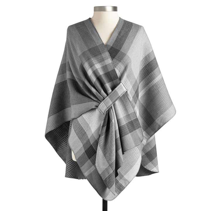 Plaid Reversible Charcoal Wrap