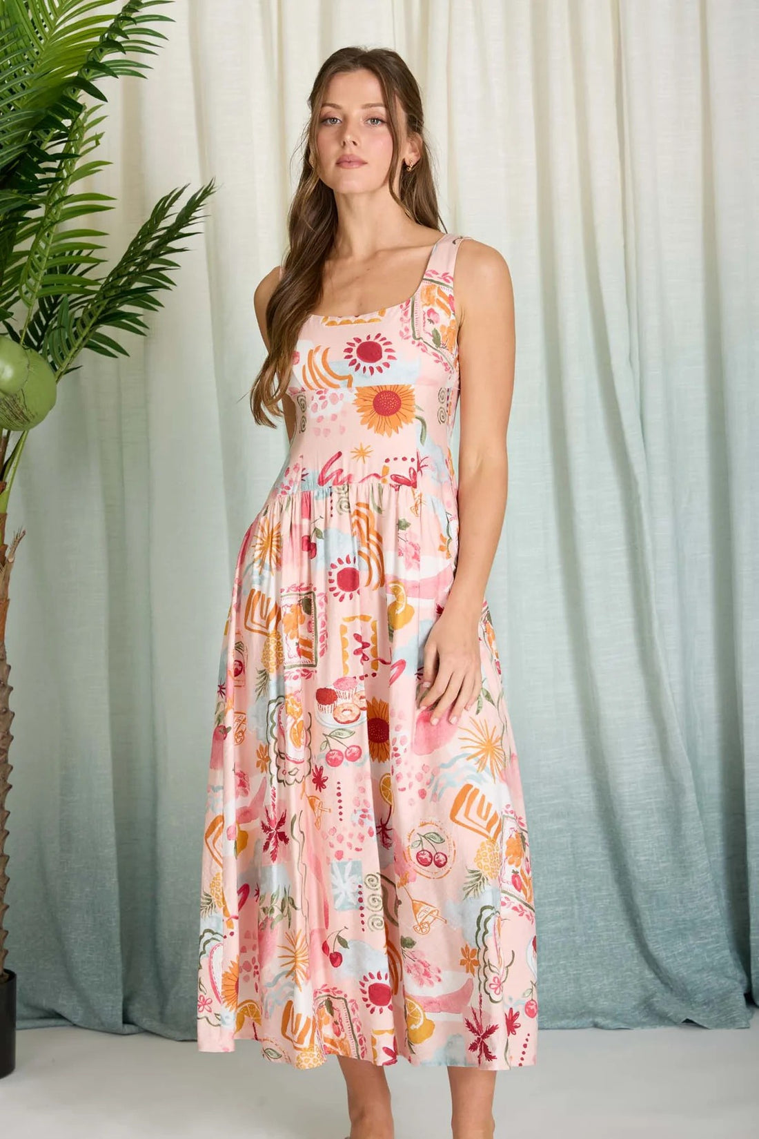 Strappy Print Dress