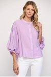 Puff Sleeve Button Down