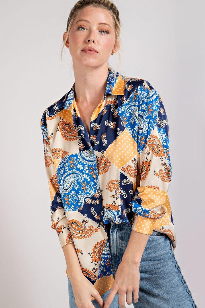 Curvy Satin Blouse