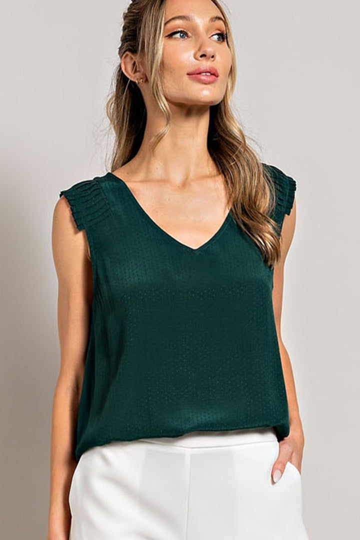 V-Neck Blouse - Solid
