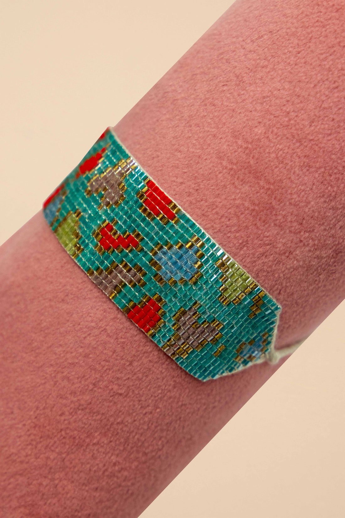 Leopard, Aqua Beaded- Wide