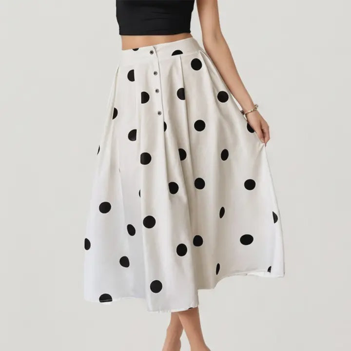 Polka Dot Midi Skirt