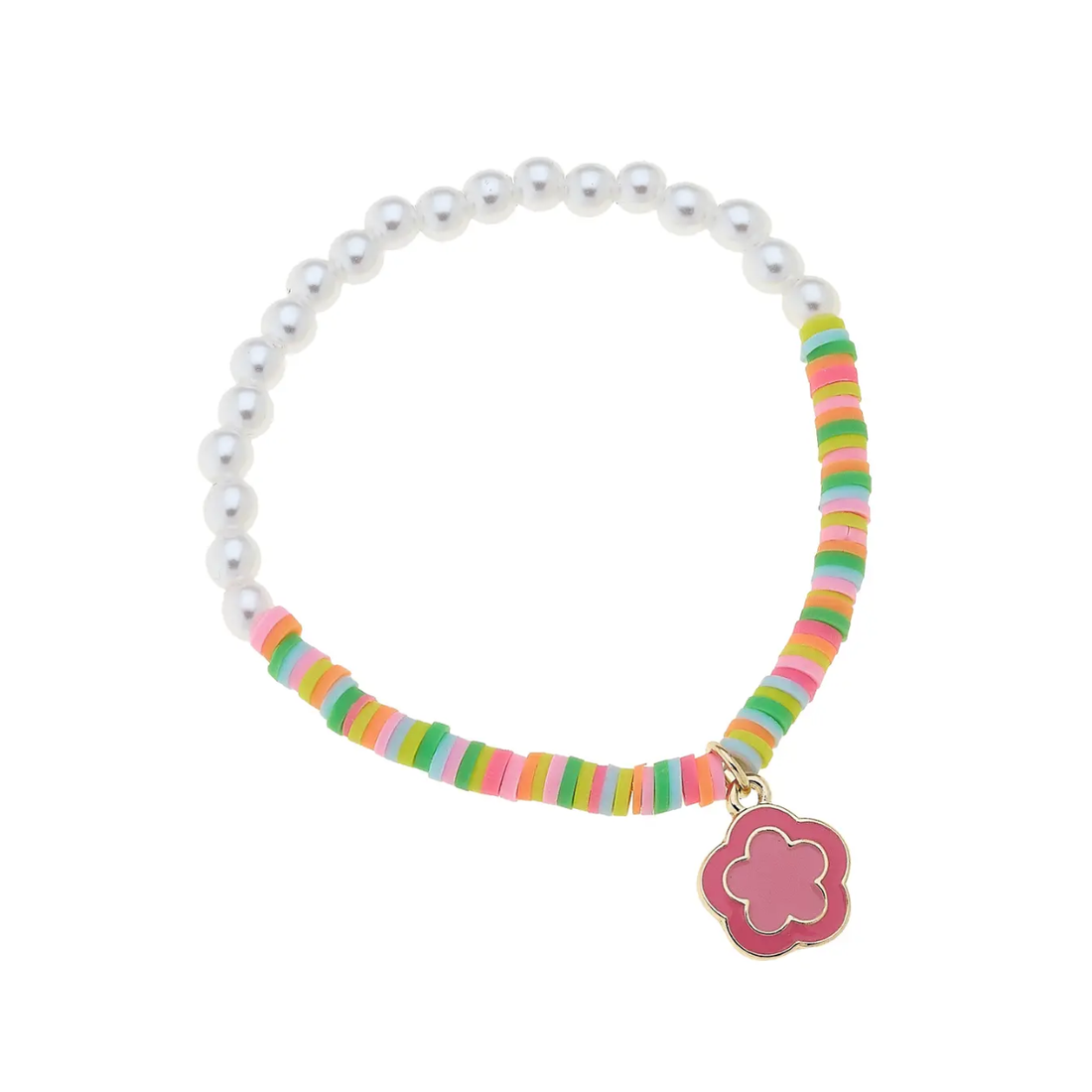 Ava Pearl Enamel Flower Bracelet