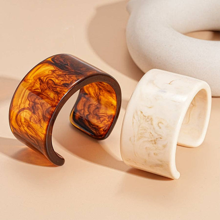 Iridescent Resin Geometric Open Cuff