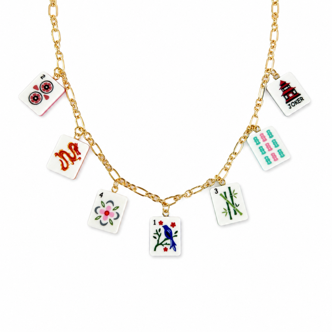 Mahjong Multi Tile Charm Necklace