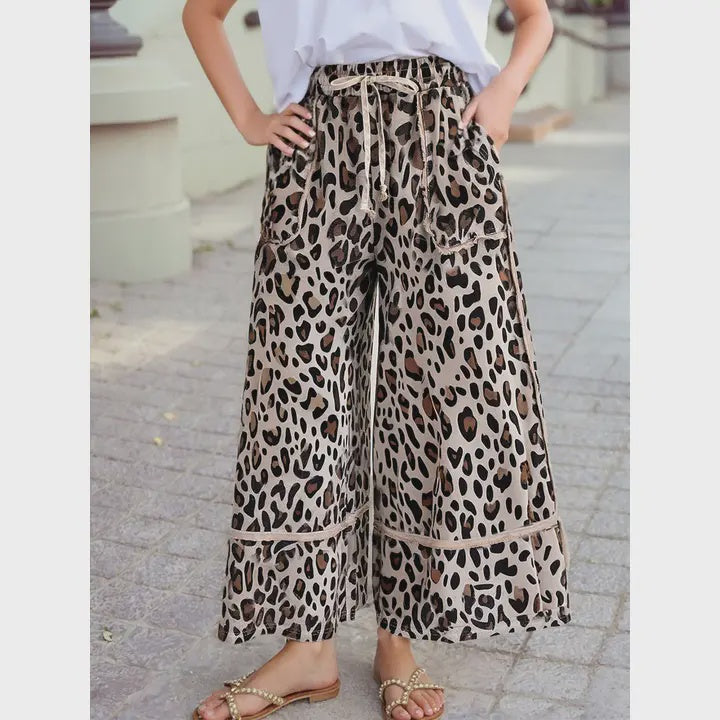 Leopard Wide Leg Pants