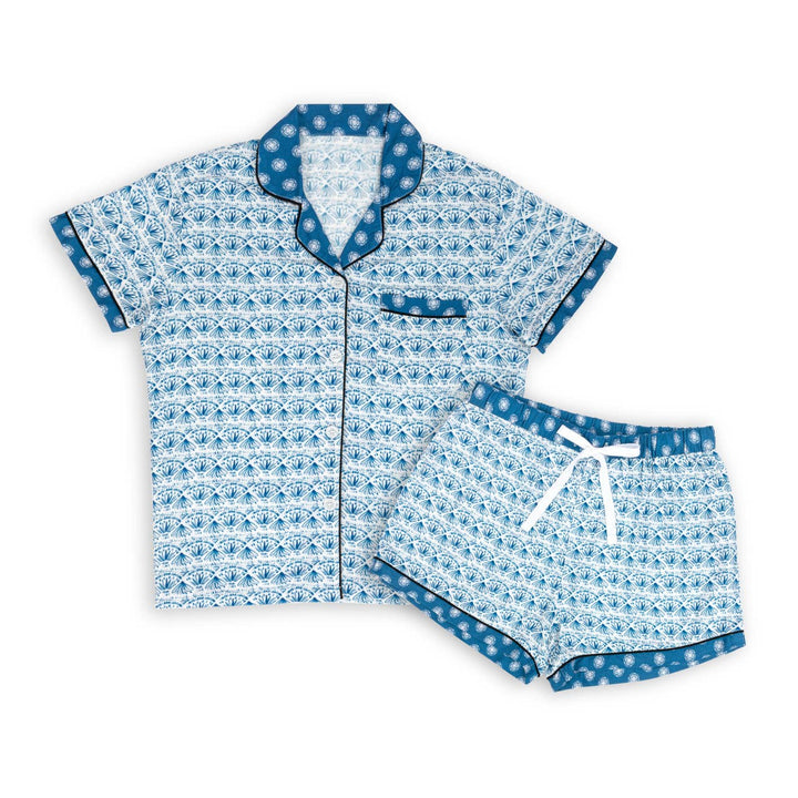 SS Indigo Mosaic Pajama Set