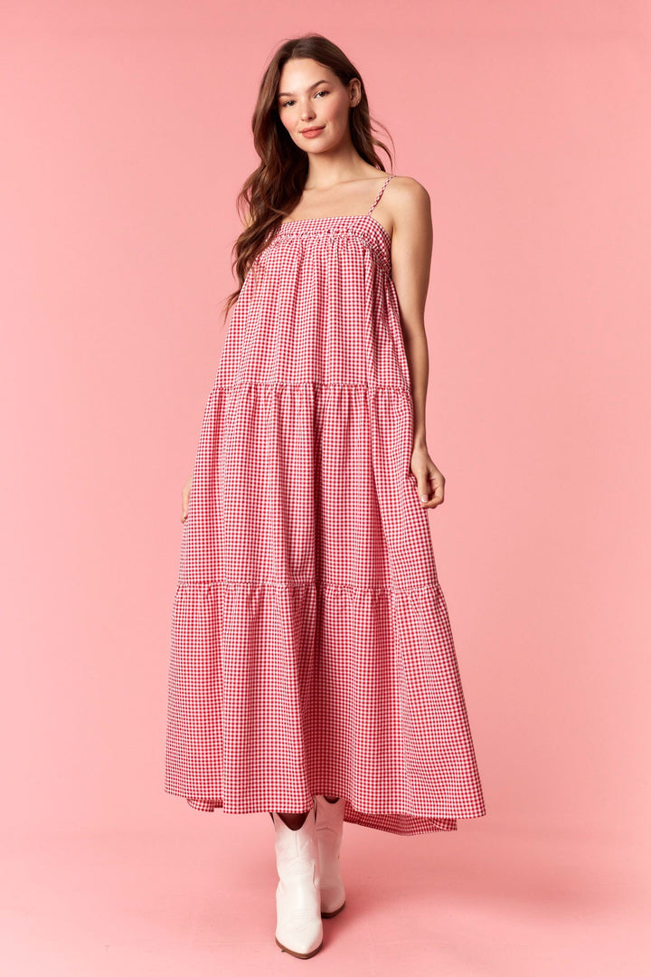 Gingham Tiered Dress