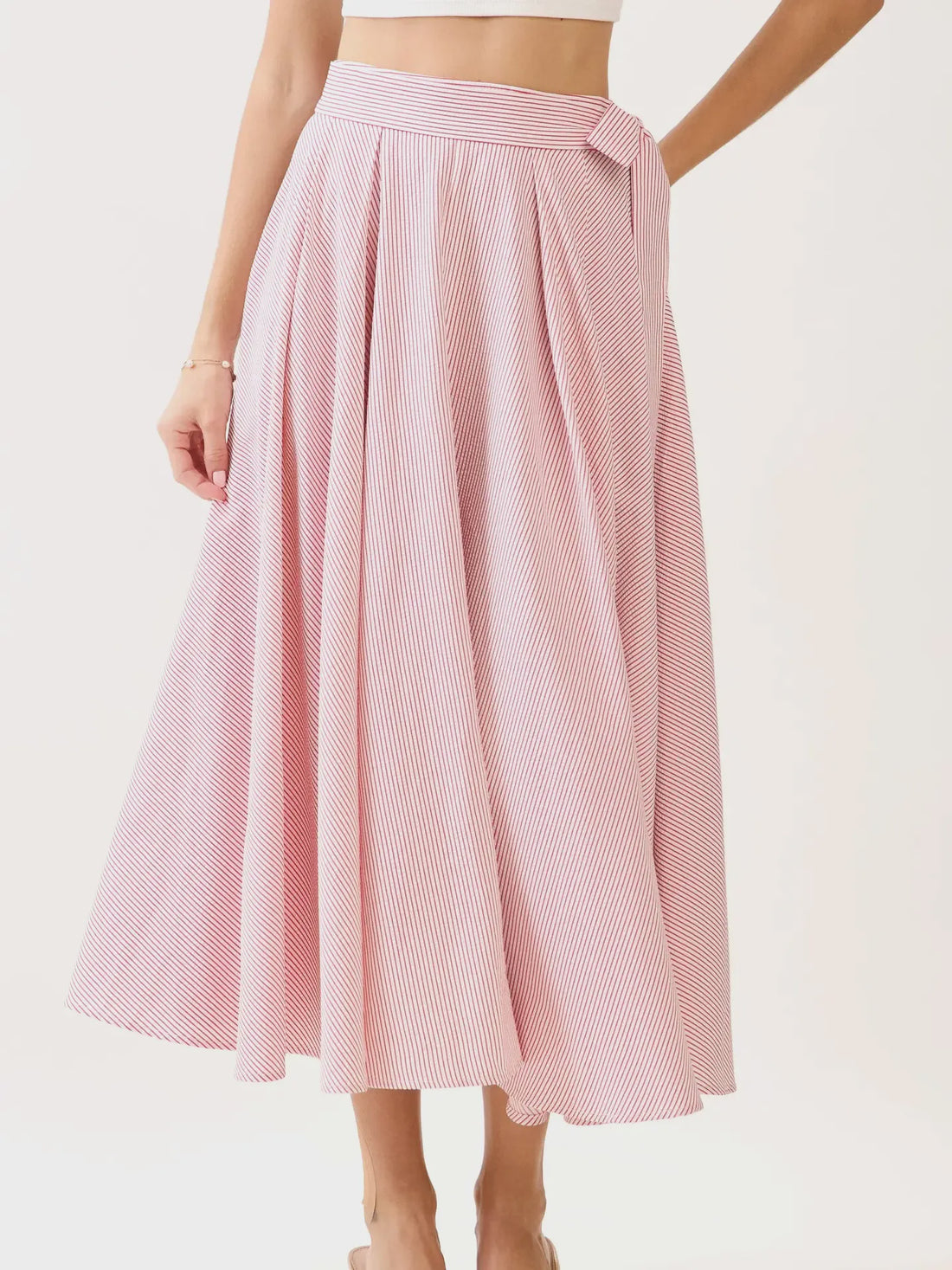 Tie Waist Paneled Skirt