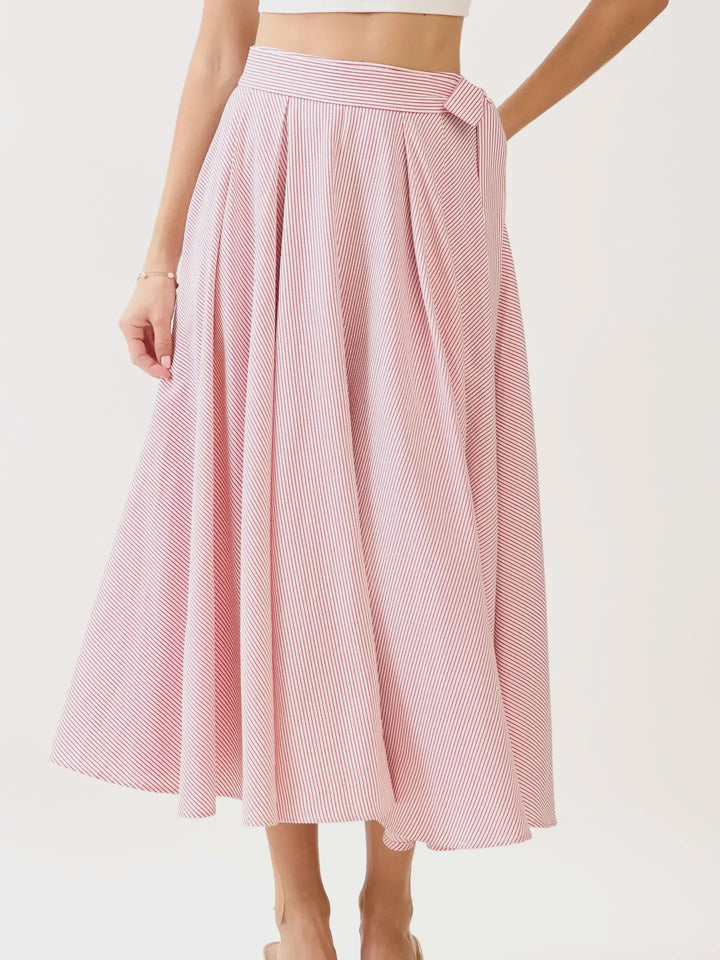 Tie Waist Paneled Skirt