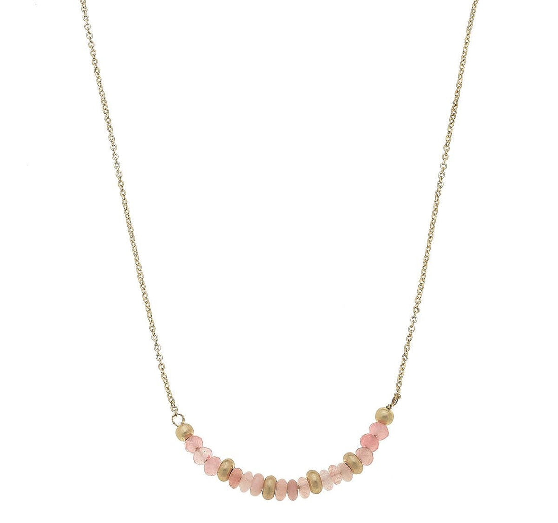 Hallie Beaded Crescent Necklace