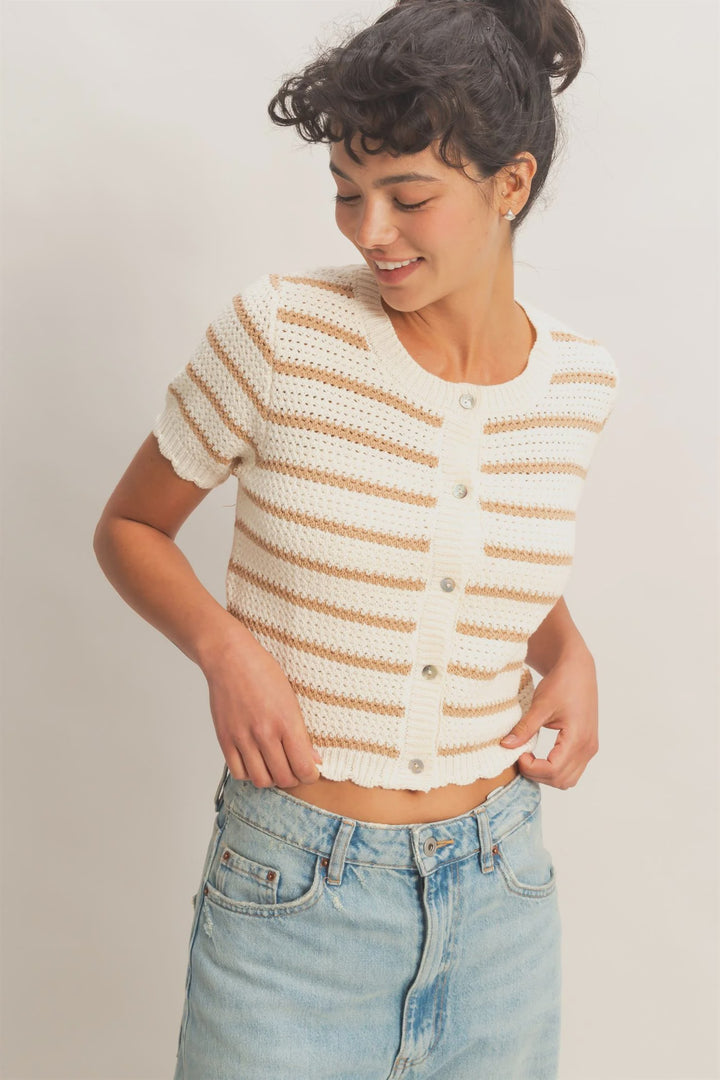 Scallop Edged SS Sweater